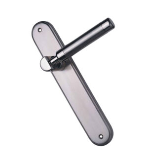 Crystal Brushed Nickel Brass Door Lever Handle Contemporary on Plate