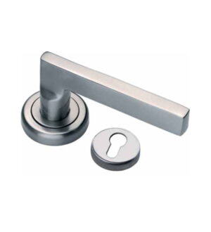 Nero on Round Rose Brushed Nickel  Brass Door Lever Handle Contemporary on Rose