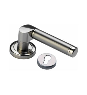 Nikka Brushed Nickel Brass Door Lever Handle Contemporary on Rose