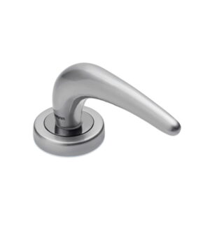 Rondo on Round Rose Silk Appeal Brass Door Lever Handle Contemporary on Rose