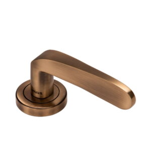 Tango on Round Rose Antique  Brass Door Lever Handle Contemporary on Rose