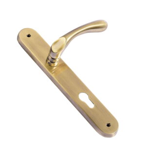 Opal Antique Brass Door Lever Handle Contemporary on Plate