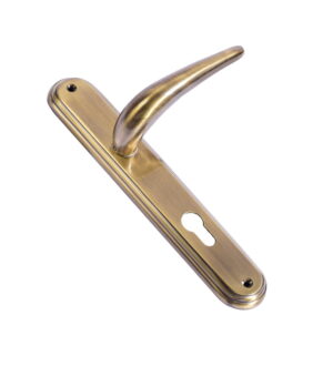 Rondo Antique Brass Door Lever Handle Contemporary on Plate