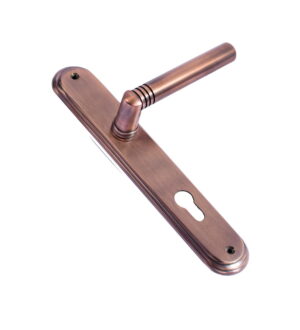 Stark Antique Copper Matt Brass Door Lever Handle Contemporary on Plate